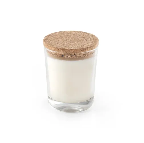 transparente ZEN 180. Vela aromática en vaso de cristal con tapa de corcho 180 g