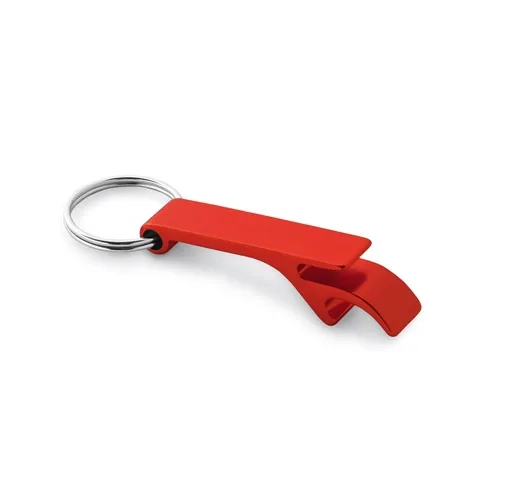 red RE-BAITT. Llavero con abridor de chapas de aluminio reciclado (100% rAL)