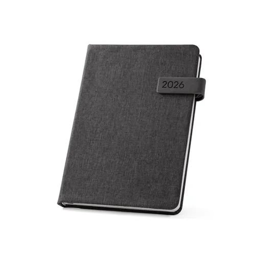 black ANDRESEN A5. Agenda en poliéster reciclado (100% rPET)