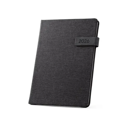 black ANDRESEN B5. Agenda en poliéster reciclado (100% rPET)