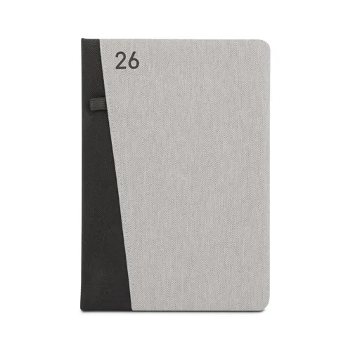 gray LARSSON A5. Agenda A5 en poliéster reciclado (100% rPET)