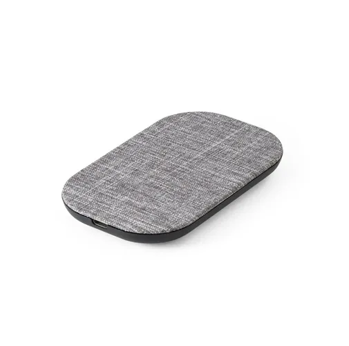 gray RENEWAL CHARGER. Cargador inalámbrico superrápido de 15W, fabricado en PET reciclado (100% rPET)