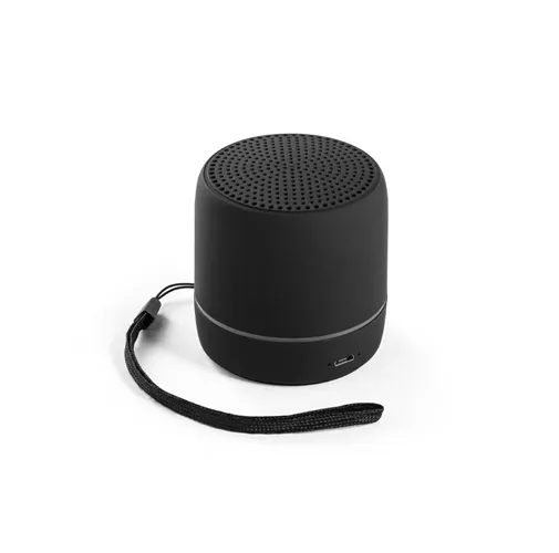 black TURING. Altavoz portátil de 3W con 4 horas de autonomía, fabricado en ABS reciclado (100% rABS)