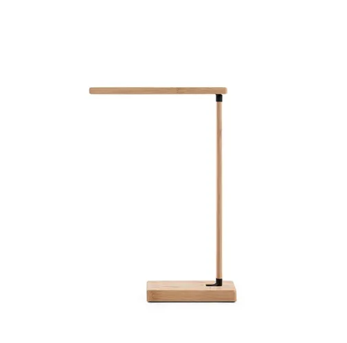 natural MOREY. Lámpara de escritorio plegable con cargador inalámbrico superrápido de 15W en bambú