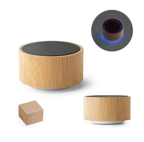ARBER. ALTAVOZ PORTÁTIL DE 3W CON 2H DE AUTONOMÍA, FABRICADO EN BAMBÚ Y ABS
