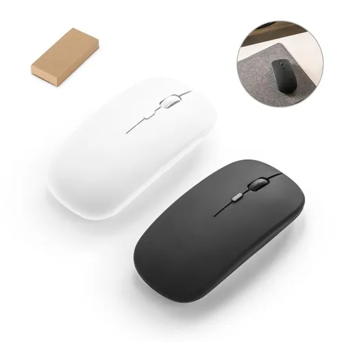 KHAN. RATÓN INALÁMBRICO CON BATERÍA DE 500MAH, FABRICADO EN ABS RECICLADO (100% RABS)