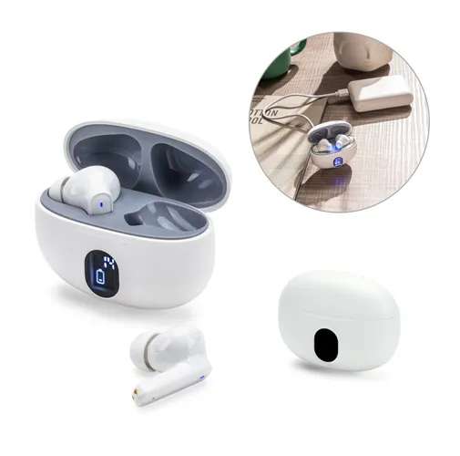 CAETANO. AURICULARES INALÁMBRICOS CON 4 HORAS DE AUTONOMÍA EN ABS RECICLADO (100% RABS)