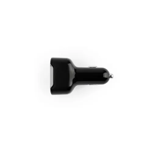 black DIRAC. Adaptador para mechero con puerto USB-A de 18 W y USB-C de 20 W en 100% rABS