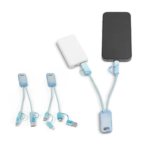 BERNERS. Cable USB 6 en 1 ultrarrápido en PET reciclado (100% rPET)