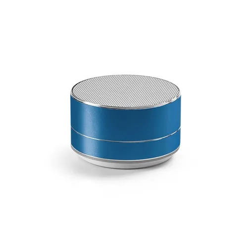 blue FLOREY. Altavoz portátil de 3W con 3h de autonomía, fabricado en aluminio reciclado (100% rAL) y ABS reciclado (100% rABS)