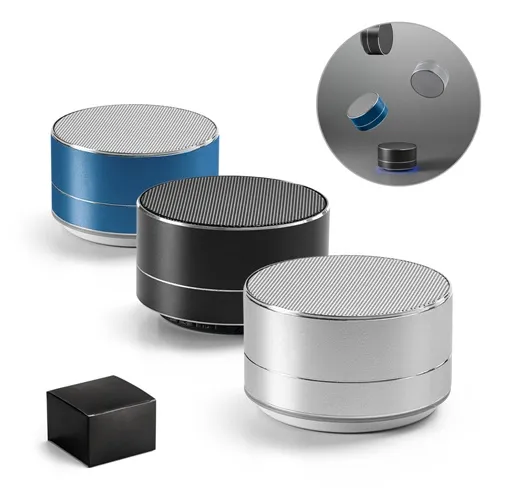 FLOREY. Altavoz portátil de 3W con 3h de autonomía, fabricado en aluminio reciclado (100% rAL) y ABS reciclado (100% rABS)