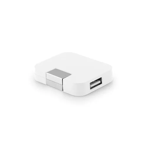 white JANNES. HUB con 4 puertos USB-A, fabricados en ABS
