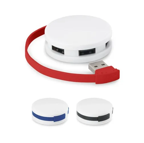 GARDNER. HUB con cable y 4 puertos USB-A, fabricados en ABS