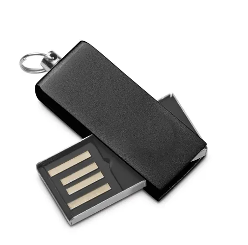 black SIMON 8GB. Pen Drive, UDP mini de 8 GB de aluminio