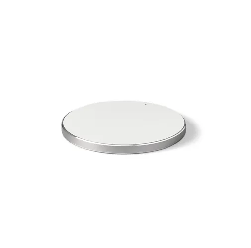 white JOULE. Cargador inalámbrico rápido de 10W, fabricado en aluminio y ABS