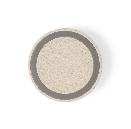natural CUVIER. Cargador inalámbrico de 5W, fabricado en ABS y fibra de paja