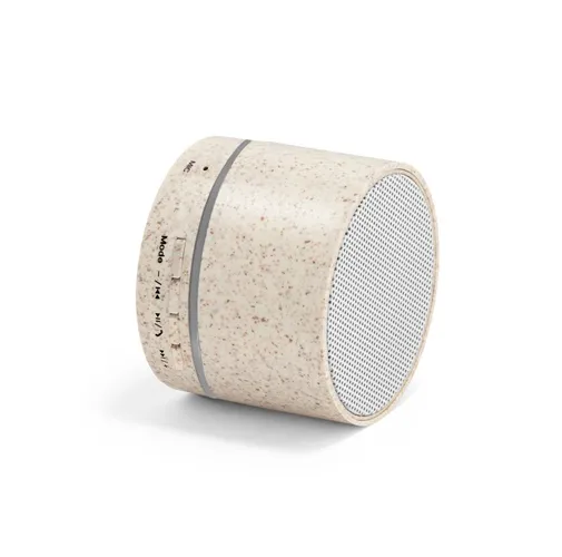 natural RE-LINEU. Altavoz portátil de 3 W con 4 h 30 min de autonomía en fibra de paja y ABS reciclado (100% rABS)