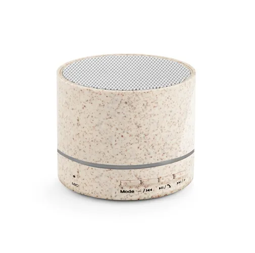 natural RE-LINEU. Altavoz portátil de 3 W con 4 h 30 min de autonomía en fibra de paja y ABS reciclado (100% rABS)