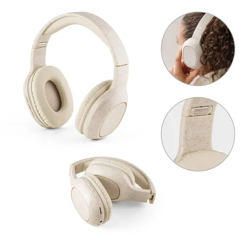 FEYNMAN. AURICULARES INALÁMBRICOS PLEGABLES CON 4H DE AUTONOMÍA, FABRICADOS CON PAJA DE TRIGO Y ABS