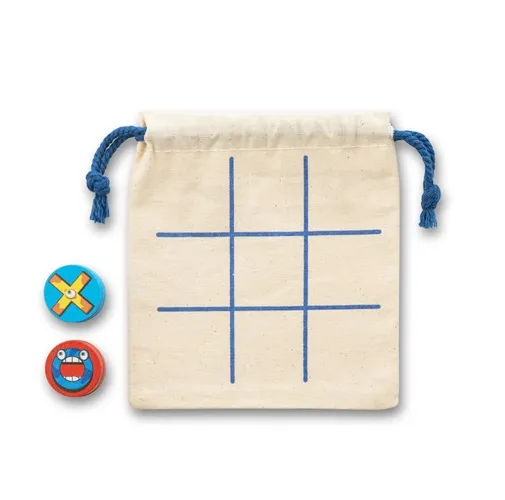 natural claro CROSSES. Clásico juego del tres en raya compuesto por 10 piezas de madera contrachapada