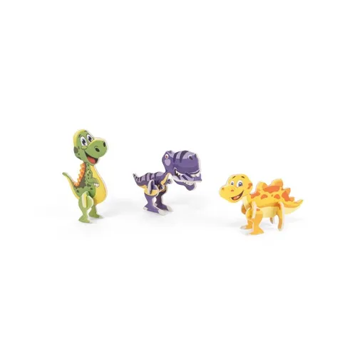 natural DINOSAURUS. Puzzle 3D de papel y EVA con forma de dinosaurio