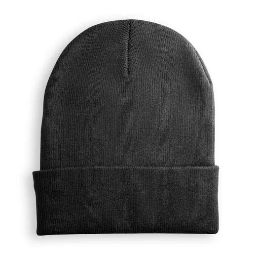 black CARL. Gorro unisex de doble capa de poliéster reciclado (100% rPET)