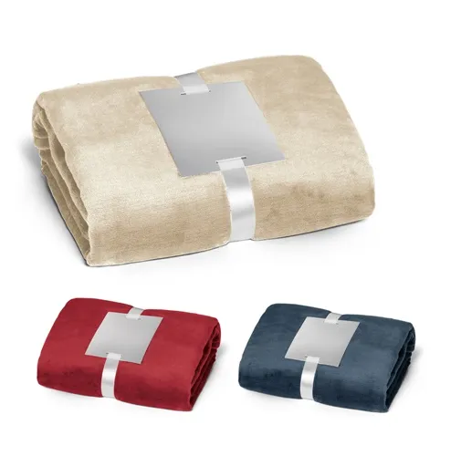 DYLEAF. Manta polar (240 g/m²) con cinta para tarjeta de personalización