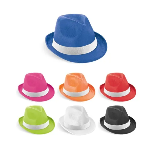 MANOLO POLI. Gorro en PP con cinta de poliéster blanca