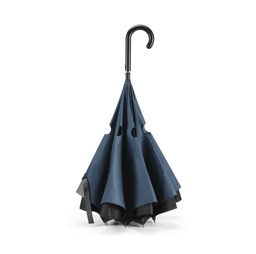 blue ANGELA. Paraguas plegable reversible 190T pongee