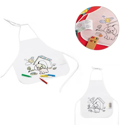 NILO. DELANTAL INFANTIL PARA COLOREAR EN TEJIDO SIN TEJER (80 G/M²)