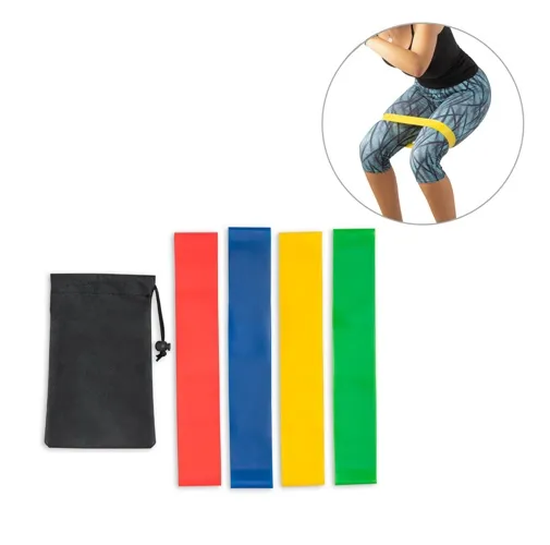 BURPEE. JUEGO DE BANDAS ELÁSTICAS DE RESISTENCIA CON BOLSA DE TELA NO TEJIDA