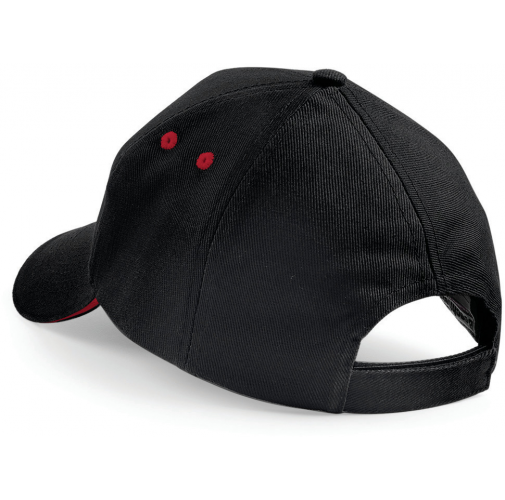 black / classic red Gorra Ultimate - 5 paneles con sándwich contrastado