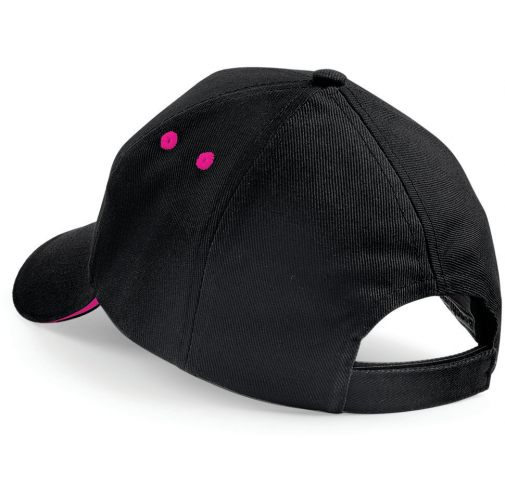 black / fuchsia Gorra Ultimate - 5 paneles con sándwich contrastado