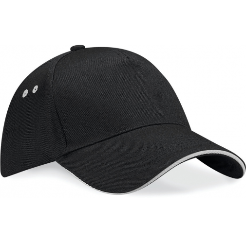 black / light grey Gorra Ultimate - 5 paneles con sándwich contrastado