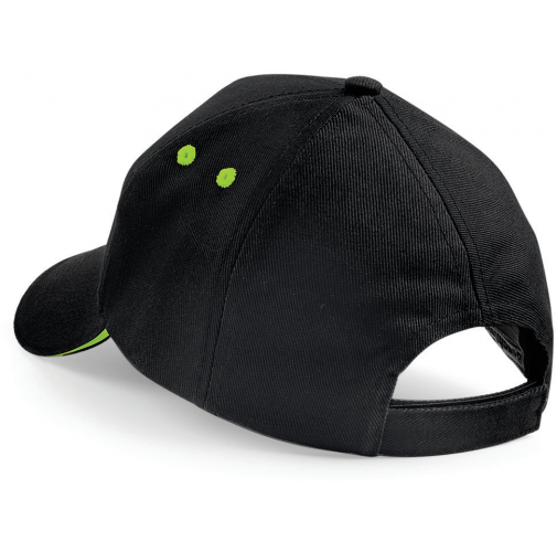 black / lime green Gorra Ultimate - 5 paneles con sándwich contrastado