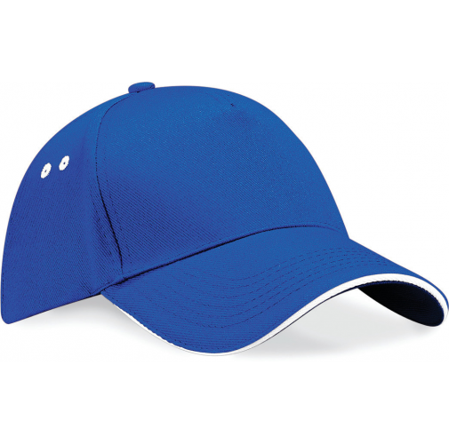 bright royal / white Gorra Ultimate - 5 paneles con sándwich contrastado