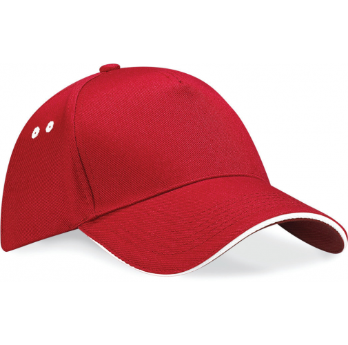 classic red / white Gorra Ultimate - 5 paneles con sándwich contrastado