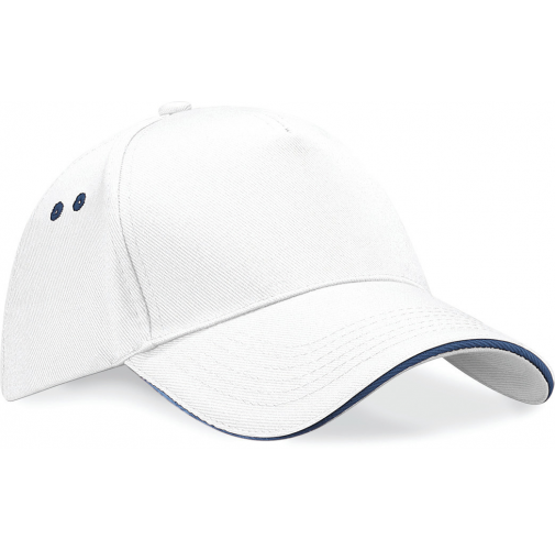 white / french navy Gorra Ultimate - 5 paneles con sándwich contrastado