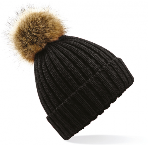 black Gorro con Pompón