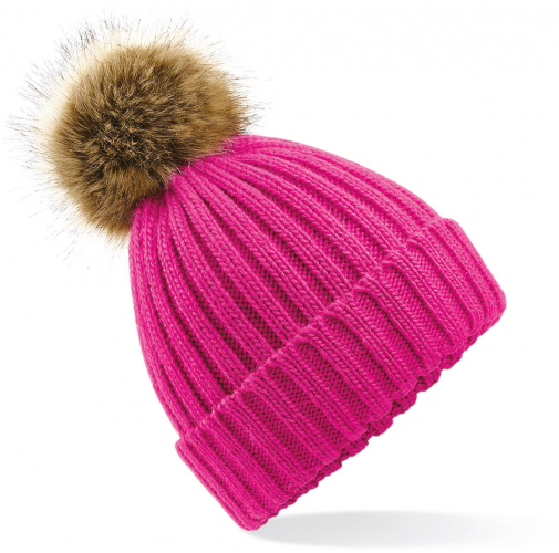 fuchsia Gorro con Pompón