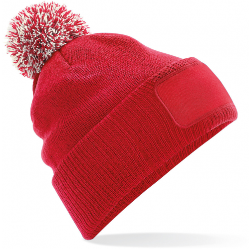 classic red / off white Gorro parche Snowstar® con pompón <br/>