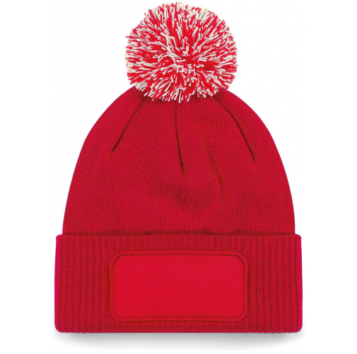classic red / off white Gorro parche Snowstar® con pompón <br/>