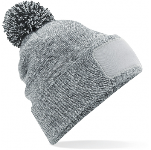 heather grey / black Gorro parche Snowstar® con pompón <br/>