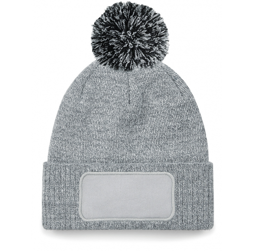 heather grey / black Gorro parche Snowstar® con pompón <br/>