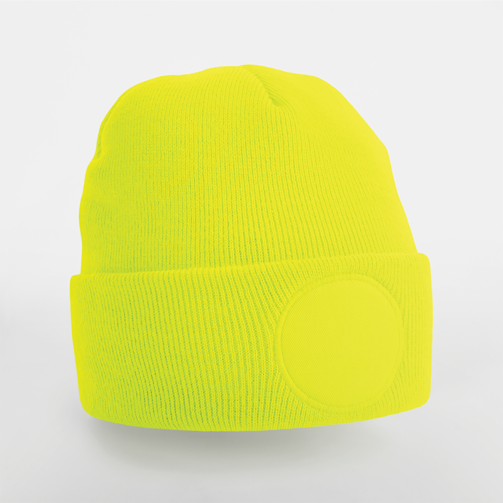 fluorescent yellow Gorro con parche redondo