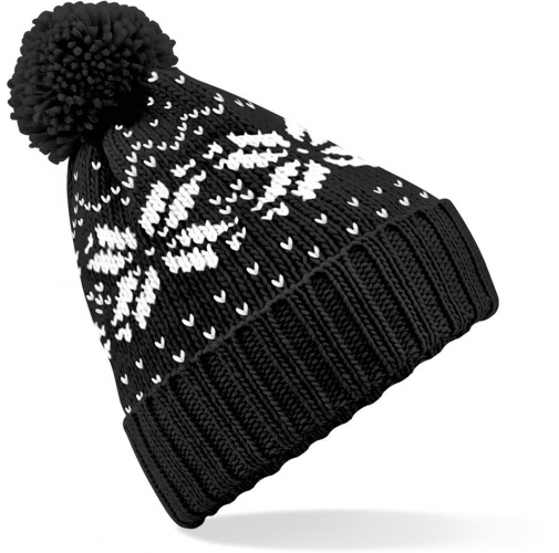 black / white Gorro Snowstar® jacquard
