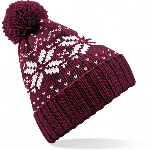 burgundy / white Gorro Snowstar® jacquard