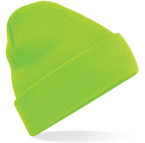 fluorescent green Gorro Original - borde vuelto