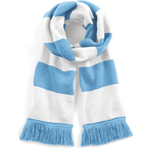 sky blue / white Bufanda Stadium a rayas