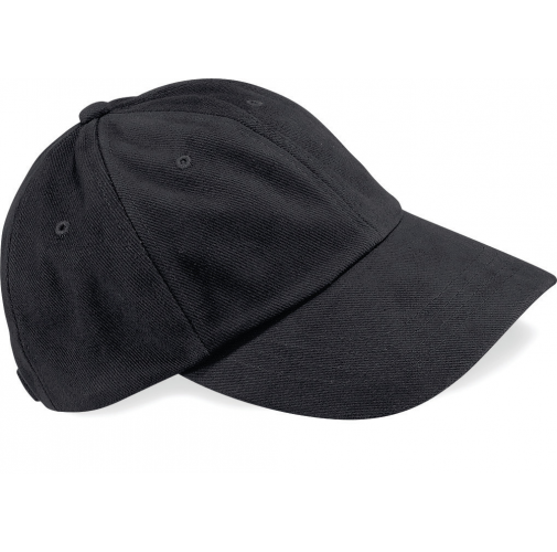 black Gorra de perfil bajo de algodón peinado - 6 paneles